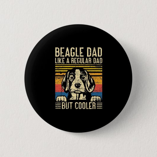 Vaderdag | Beagle Dog Dad Ronde Button 5,7 Cm (Voorkant)