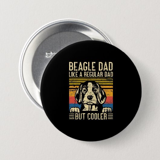 Vaderdag | Beagle Dog Dad Ronde Button 7,6 Cm (Voorkant /achterkant)