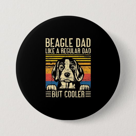 Vaderdag | Beagle Dog Dad Ronde Button 7,6 Cm (Voorkant)