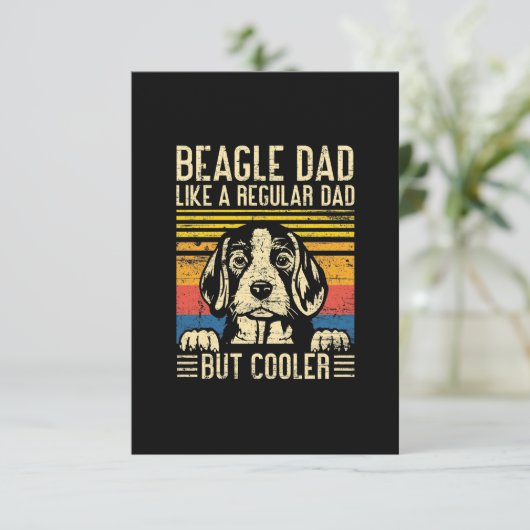 Vaderdag | Beagle Dog Dad RSVP Kaartje (Staand voorkant)