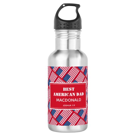 Vaderdag BEST AMERIKAANS DAD USA - Aangepast Waterfles (Voorkant)