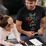 Vaderdag Best Bonus Pap Ever T-shirt<br><div class="desc">Stepfather t-shirt met het zoete gezegde "beste bonusvader ooit",  een schattig rood hart,  en de namen van de kinderen.</div>