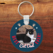 Vaderdag Best Cat Pap Ever Sleutelhanger (Voorkant)