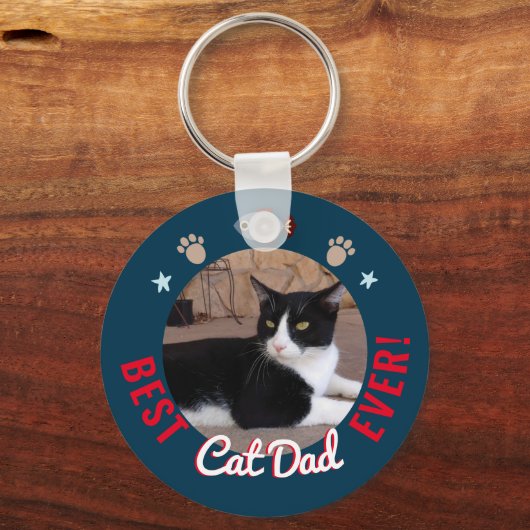 Vaderdag Best Cat Pap Ever Sleutelhanger (Voorkant)