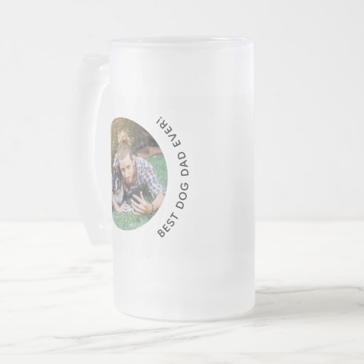 Vaderdag Best Dog Dad Custom Photo Matglas Bierpul (Voorkant links)