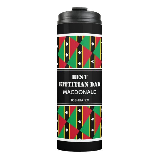Vaderdag BEST KITTITIAN DAD St Kitts Custom Thermosbeker (Voorkant)