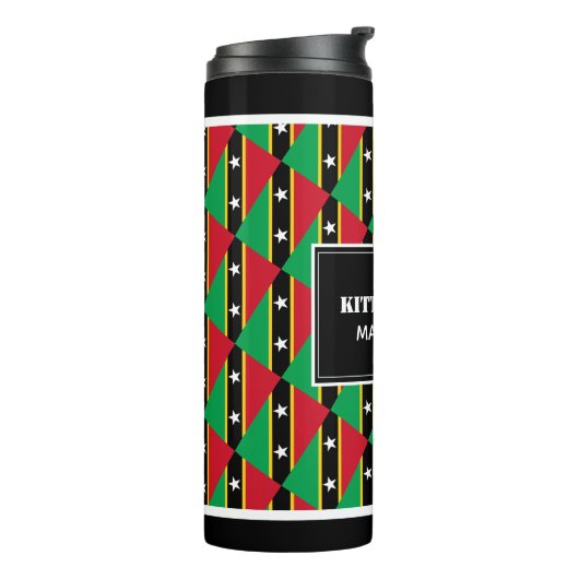 Vaderdag BEST KITTITIAN DAD St Kitts Custom Thermosbeker (Gedraaid links)