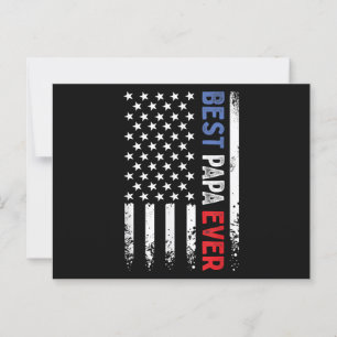 Vaderdag Best Papa Ever met Amerikaanse vlag Briefkaart
