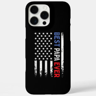 Vaderdag Best Papa Ever met Amerikaanse vlag iPhone 16 Pro Max Hoesje
