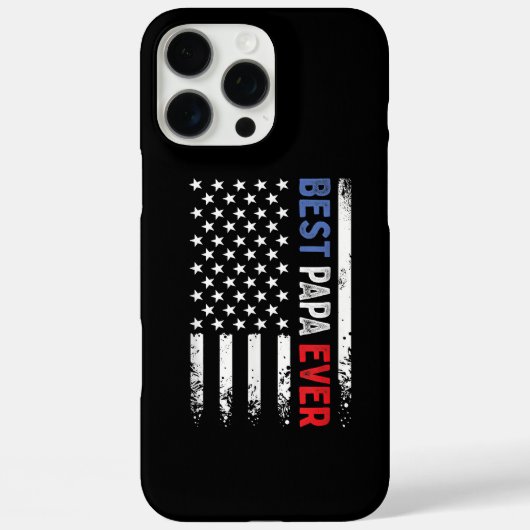Vaderdag Best Papa Ever met Amerikaanse vlag Case-Mate iPhone Case (Achterkant)