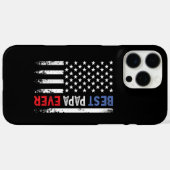 Vaderdag Best Papa Ever met Amerikaanse vlag Case-Mate iPhone Case (Achterkant (horizontaal))
