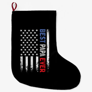 Vaderdag Best Papa Ever met Amerikaanse vlag Grote Kerstsok