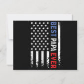 Vaderdag Best Papa Ever met Amerikaanse vlag Save The Date (Achterkant)