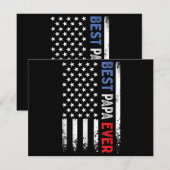 Vaderdag Best Papa Ever met Amerikaanse vlag Save The Date (Voorkant / Achterkant)