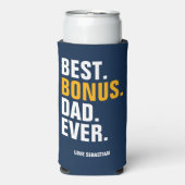 Vaderdag beste bonus vader ooit voor stiefvader seltzer blikjeskoeler (Seltzer Voorkant)