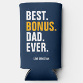 Vaderdag beste bonus vader ooit voor stiefvader seltzer blikjeskoeler (Voorkant)