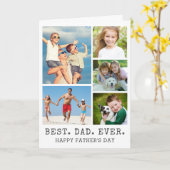 Vaderdag BESTE DAD OOIT 5 Fotocollage Kaart (Gele Bloem)