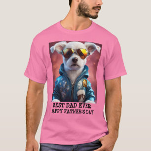 Vaderdag beste hond papa gepersonaliseerd t-shirt