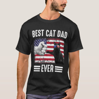 Vaderdag Beste Kat Pap Ooit Amerikaans Pap US vlag T-shirt