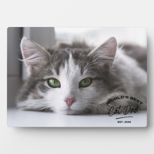  Vaderdag Beste Kat Papa Foto Plaque Fotoplaat (voorkant)