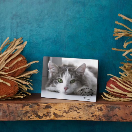  Vaderdag Beste Kat Papa Foto Plaque Fotoplaat (Zijkant)