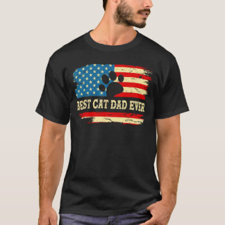 Vaderdag Beste Kat Vader Ooit Retro Amerikaanse Vl T-shirt