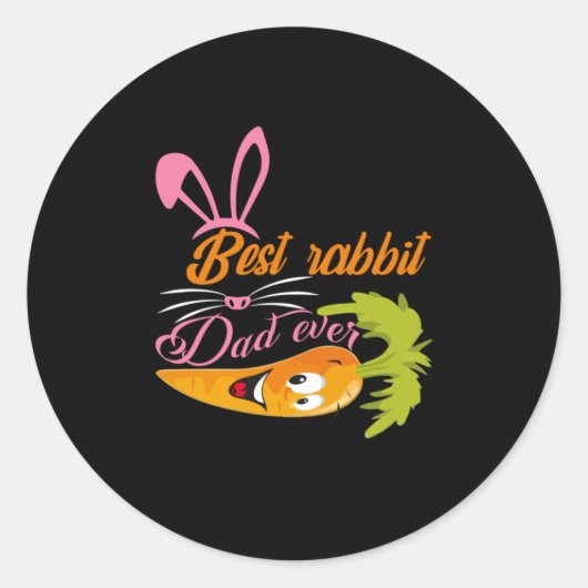 Vaderdag Beste konijnenvader ooit Ronde Sticker (Voorkant)