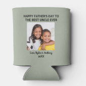 Vaderdag beste oom ooit aangepaste foto groen blikjeskoeler (Achterkant)