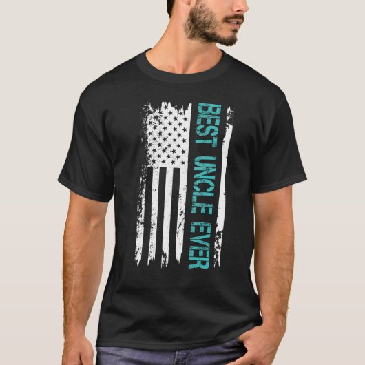 Vaderdag beste oom ooit met Amerikaanse vlag T-shirt (Voorkant)