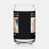 Vaderdag Beste opa ooit aangepaste foto zwart Blikvorm Glas (Links)