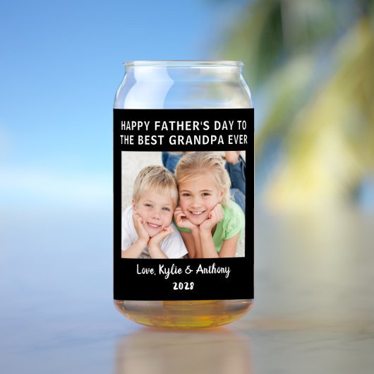 Vaderdag Beste opa ooit aangepaste foto zwart Blikvorm Glas