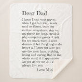 Vaderdag Beste pap brief gepersonaliseerd Sherpa Deken (Voorkant)