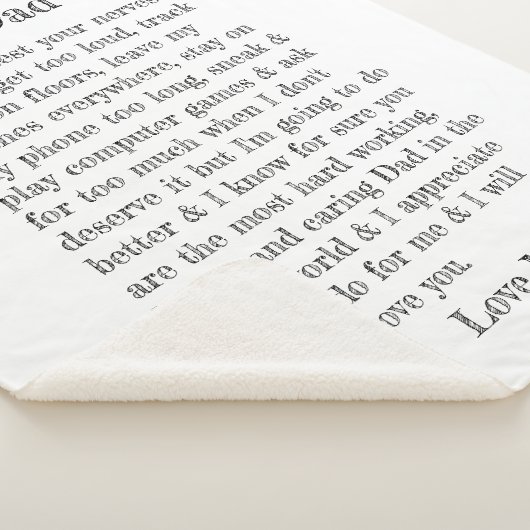 Vaderdag Beste pap brief gepersonaliseerd Sherpa Deken (3/4)