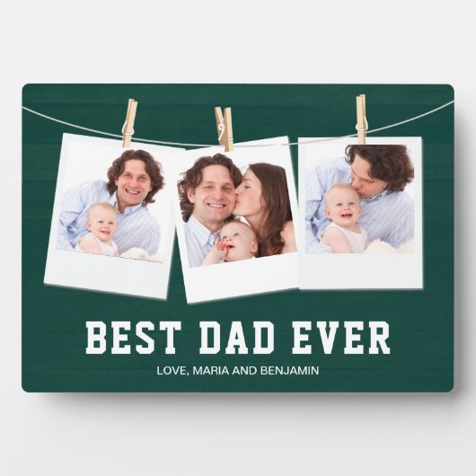 Vaderdag | Beste pap ooit 3 Foto-collage Fotoplaat (voorkant)