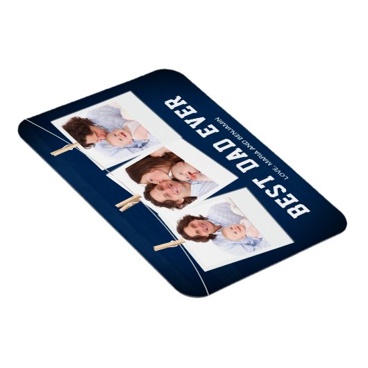 Vaderdag | Beste pap ooit 3 Foto-collage Magneet (Rechterzijde)