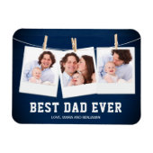 Vaderdag | Beste pap ooit 3 Foto-collage Magneet (Horizontaal)