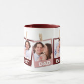 Vaderdag Beste pap ooit 3 foto collage maroon Mok (Midden)