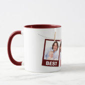 Vaderdag Beste pap ooit 3 foto collage maroon Mok (Links)