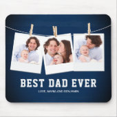 Vaderdag | Beste pap ooit 3 Foto-collage Muismat (Voorkant)