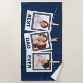 Vaderdag | Beste pap ooit 3 Foto-collage Strandlaken (Voorkant)