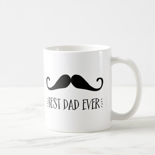 Vaderdag Beste pap ooit Mustache Coffee Mok (Rechts)