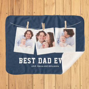 Vaderdag Beste Papa Aller Tijden 3 Foto Collage Sherpa Deken