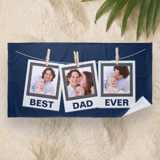 Vaderdag | Beste Papa Aller Tijden 3 Foto Collage Strandlaken