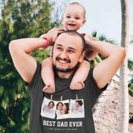 Vaderdag | Beste Papa Aller Tijden 3 Foto Collage T-shirt