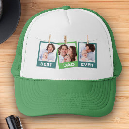 Vaderdag | Beste Papa Aller Tijden 3 Foto Collage Trucker Pet