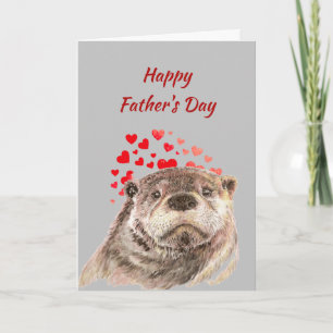 Vaderdag Beste Papa Aller Tijden Schattige Otter Feestdagen Kaart