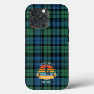 Vaderdag Beste Papa Door Par Plaid Tartan Maatwerk Case-Mate iPhone Case