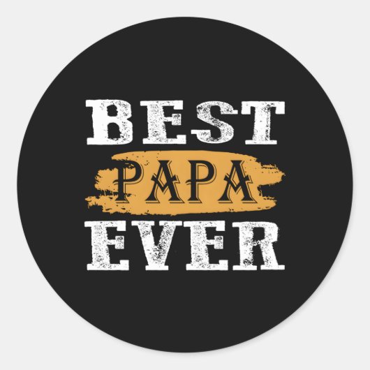 Vaderdag Beste Papa Ever Grunge Ronde Sticker (Voorkant)