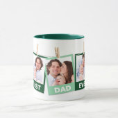 Vaderdag | Beste papa ooit 3 foto collage groen Mok (Midden)