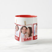 Vaderdag | Beste Papa Ooit 3 Foto Collage Rood Mok (Midden)